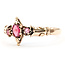 Ring 3-Stone Ornate .15ctw Red Ruby 9kr 2.5mm Sz7.5 1.68g 126070088