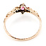 Ring 3-Stone Ornate .15ctw Red Ruby 9kr 2.5mm Sz7.5 1.68g 126070088