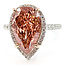 Ring Engagement Halo Wedding Set 6.50ct Pear Pink Vivid Fancy Lab Grown Diamond 1ctw Lab Grown Diamonds 14ktt 4mm Sz7 7.25g 126070093