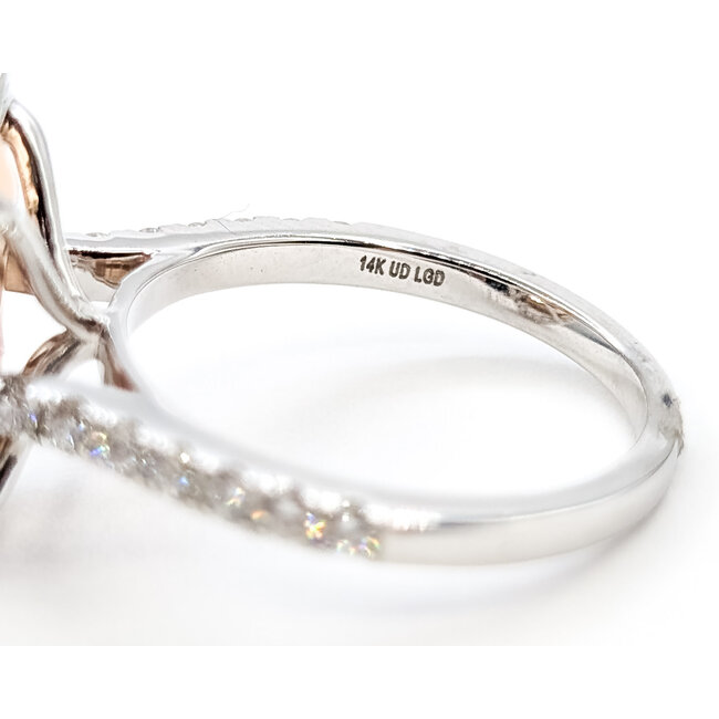 Ring Engagement Halo 3 stone 4ct Marquise Lab Grown Diamond .85ctw Lab Grown Diamonds 14kw 1.8mm Sz6.75 6.01g 126070102
