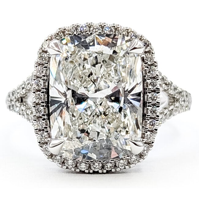Ring Engagement Halo 7ct Elongated Cushion Lab Grown Diamond .50ctw Lab Grown Diamonds 14kw 1.9mm Sz7 6.37g 126070103
