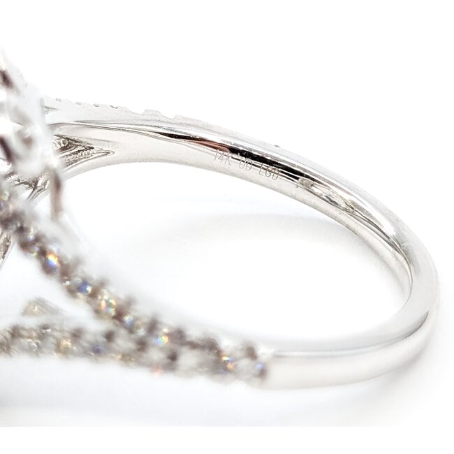 Ring Engagement Halo 7ct Elongated Cushion Lab Grown Diamond .50ctw Lab Grown Diamonds 14kw 1.9mm Sz7 6.37g 126070103