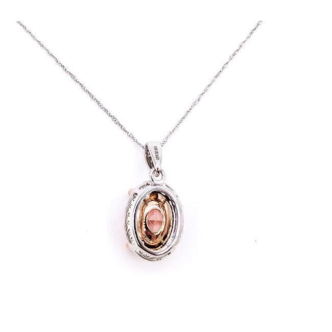 Pendant Halo 2.80ct Oval Vivid Fancy Pink Lab Grown Diamond .20ctw Lab Grown Diamonds 14kw 10.11mm 18" 2.66g 126070100