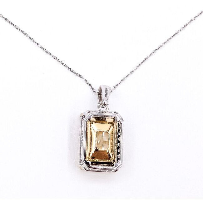 Pendant Halo 5.75ct Radiant Vivid Fancy Yellow Lab Grown Diamond .25ctw Lab Grown Diamonds 14kw 10.8mm 18" 3.45g 126070101
