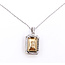 Pendant Halo 5.75ct Radiant Vivid Fancy Yellow Lab Grown Diamond .25ctw Lab Grown Diamonds 14kw 10.8mm 18" 3.45g 126070101