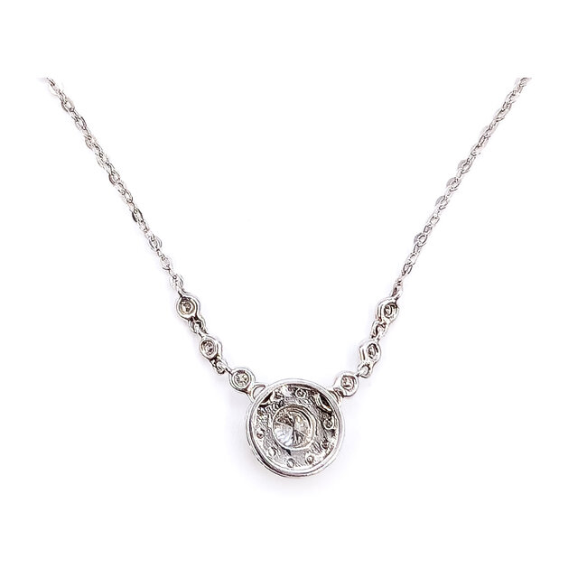 Necklace Station .33ctw Round Diamonds 14kw 2.5mm 16" 2.55g 126060050