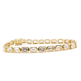 Bracelet Tennis 13ctw Emerald Lab Grown Diamonds 14ky 5.1mm 7" 14.03g 126070095