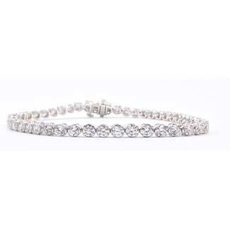 Bracelet Tennis 5ctw Round Lab Grown Diamonds 14kw 3.4mm 6.75" 10.37g 126070097