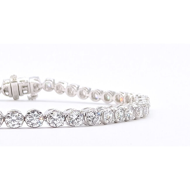 Bracelet Tennis 5ctw Round Lab Grown Diamonds 14kw 3.4mm 6.75" 10.37g 126070097