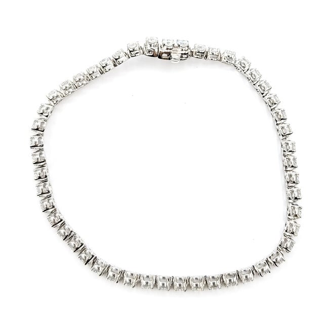 Bracelet Tennis 5ctw Round Lab Grown Diamonds 14kw 3.4mm 6.75" 10.37g 126070097