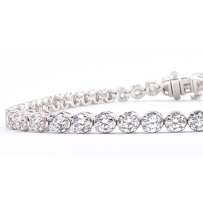 Bracelet Tennis 5ctw Round Lab Grown Diamonds 14kw 3.4mm 6.75" 10.37g 126070097