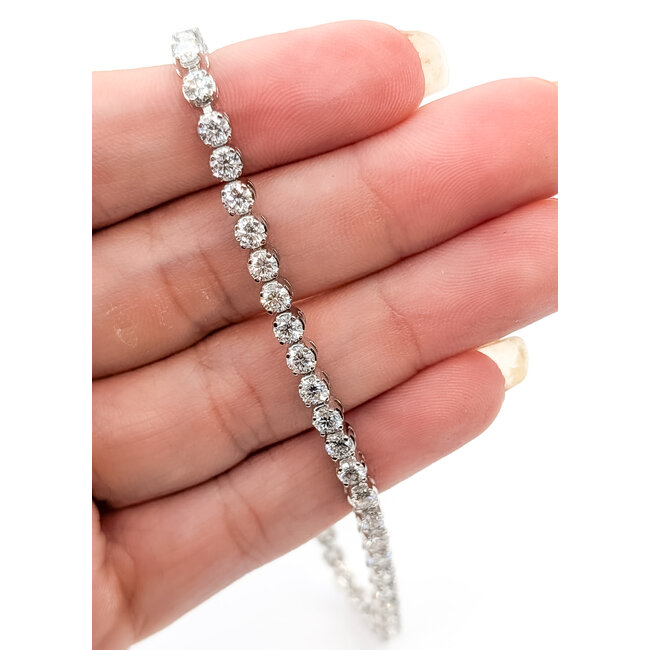 Bracelet Tennis 5ctw Round Lab Grown Diamonds 14kw 3.4mm 6.75" 10.37g 126070097