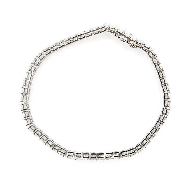 Bracelet Tennis 13.75ctw Emerald Lab Grown Diamonds 14kw 4.1mm 6.75" 14.06g 126070098