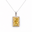 Pendant Halo 5.75ct Radiant Vivid Fancy Yellow Lab Grown Diamond .25ctw Lab Grown Diamonds 14kw 10.8mm 18" 3.45g 126070101