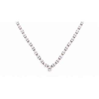 Necklace Tennis 12ctw Pear Lab Grown Diamonds 10kw 2.6mm 16" 12.71g 126070099