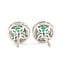 Earrings Screwback Stud Halo .16ctw Round Diamonds .55ctw Green Emerald 14kw 9mm 1.78g 126070106