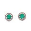 Earrings Screwback Stud Halo .16ctw Round Diamonds .55ctw Green Emerald 14kw 9mm 1.78g 126070106