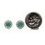 Earrings Screwback Stud Halo .16ctw Round Diamonds .55ctw Green Emerald 14kw 9mm 1.78g 126070106