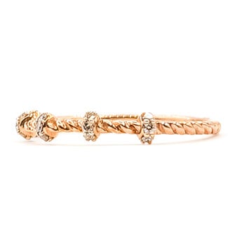 Ring Cable .09ctw Round Diamonds 10kr Sz6.5 .95g 126070107