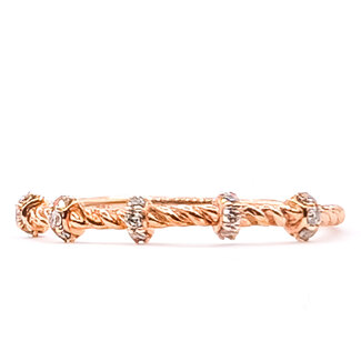 Ring Cable .09ctw Round Diamonds 10kr Sz6.5 .95g 126070107