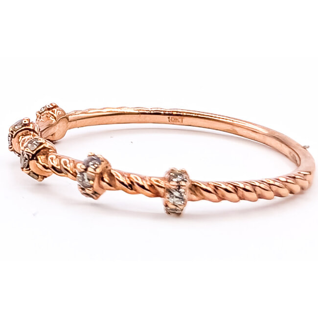 Ring Cable .09ctw Round Diamonds 10kr Sz6.5 .95g 126070107