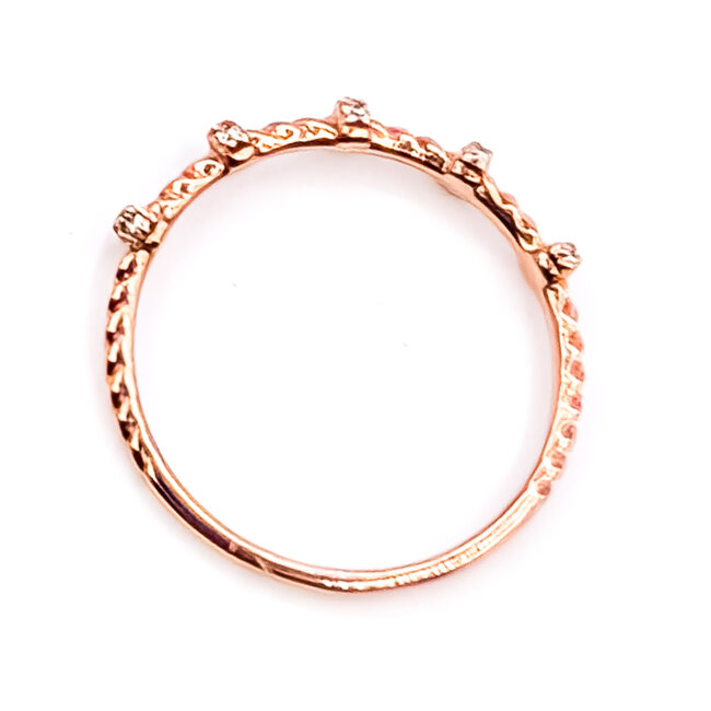 Ring Cable .09ctw Round Diamonds 10kr Sz6.5 .95g 126070107