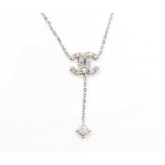 Necklace CC Inspired .12ctw Round Diamonds 14kw 16-17-18" 1.45g 126070108