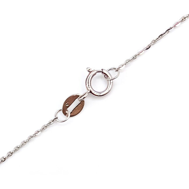 Necklace CC Inspired .12ctw Round Diamonds 14kw 16-17-18" 1.45g 126070108
