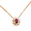 Necklace Halo .23ctw Round Diamonds .30ct Ruby 18ky 16" 2.31g 126070112