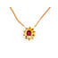 Necklace Halo .23ctw Round Diamonds .30ct Ruby 18ky 16" 2.31g 126070112