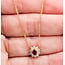 Necklace Halo .23ctw Round Diamonds .30ct Ruby 18ky 16" 2.31g 126070112