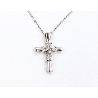 Pendant Cross .12ctw Round Diamonds 14kw 17" 1.50g 126070113