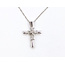 Pendant Cross .12ctw Round Diamonds 14kw 17" 1.50g 126070113