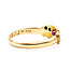 Ring Scroll 5-Stone .06ctw Mine Cut Diamonds .32ctw Ruby 18ky 6mm Sz10 3.49g 126070121