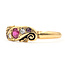 Ring Scroll 5-Stone .06ctw Mine Cut Diamonds .32ctw Ruby 18ky 6mm Sz10 3.49g 126070121