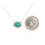 Necklace Halo 0.16ctw Round Diamond 0.4ctw Emerald 14kw 11x9mm 18" 1.50g 126070081