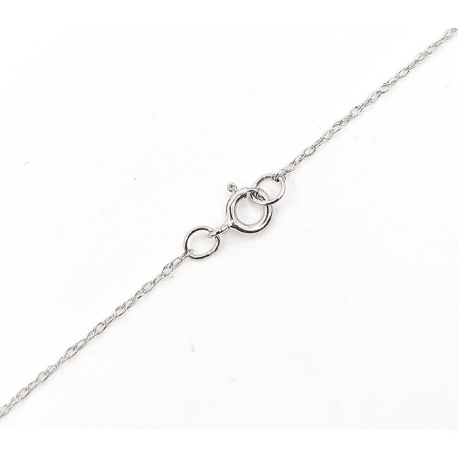 Necklace Halo 0.16ctw Round Diamond 0.4ctw Emerald 14kw 11x9mm 18" 1.50g 126070081