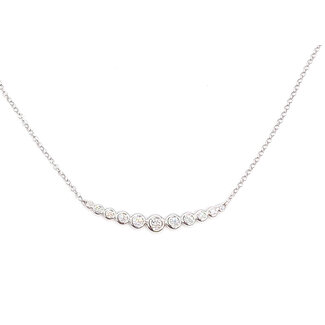 Necklace Bar .33ctw Round Diamonds 14kw 18" 4.02g 126070123