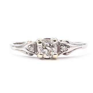 Ring Promise 3-Stone .30ctw Old European Diamonds 14kw 1.5mm Sz7 1.68g 126070128