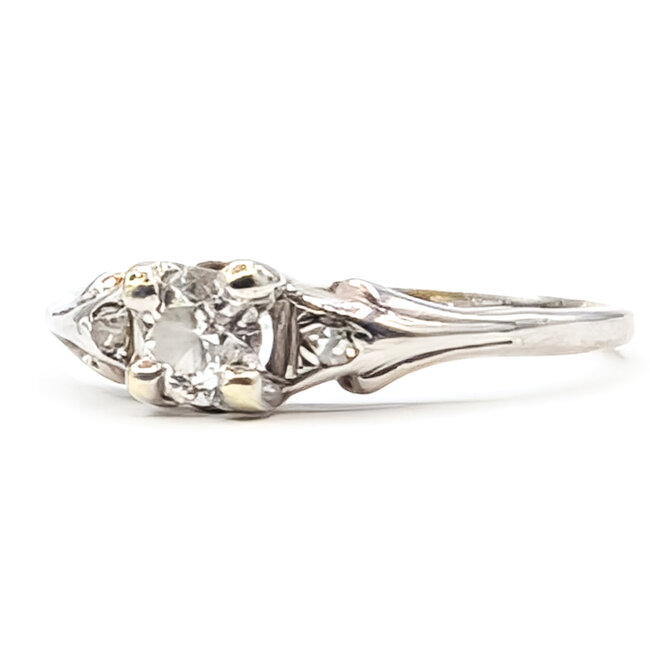 Ring Promise 3-Stone .30ctw Old European Diamonds 14kw 1.5mm Sz7 1.68g 126070128