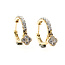 Earrings Quatrefoil Dangle Hoop 2ctw Round Lab Grown Diamonds 14ky .6" 7.36g  125090064