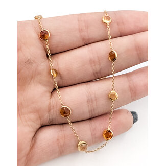 Necklace 8.26ctw Citrine 14ky 16-18" 223030018