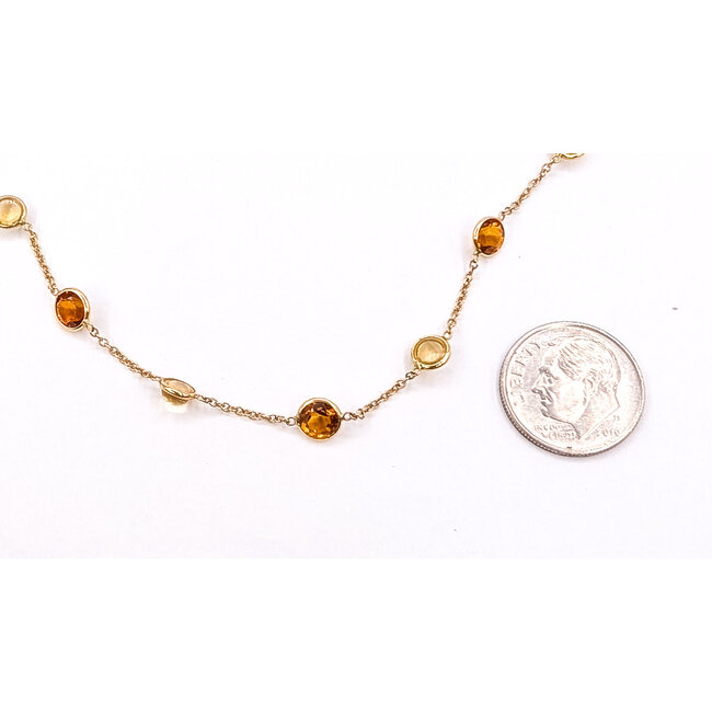 Necklace 8.26ctw Citrine 14ky 16-18" 223030018