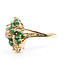 Ring Cluster Waterfall .16ctw Round Diamonds .33ctw Emerald 14ky 15mm Sz7 3.26g 126040118