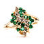 Ring Cluster Waterfall .16ctw Round Diamonds .33ctw Emerald 14ky 15mm Sz7 3.26g 126040118