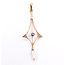 Pendant Lavaliere .03ct Blue Spinel 1mm Gray Seed Pearls 10ky 1.75x.55" .66g 126060035