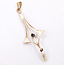 Pendant Lavaliere .03ct Blue Spinel 1mm Gray Seed Pearls 10ky 1.75x.55" .66g 126060035