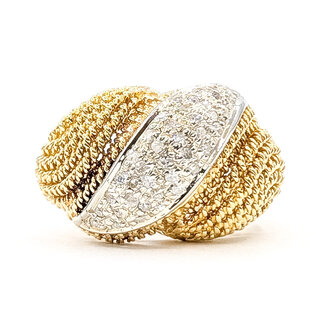 Ring Wave Cable .33ctw Round Diamonds 18ky 15mm Sz7.5 10.75g 126060040