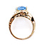 Ring Halo .25ctw Round Diamonds 3ct Swiss Blue Topaz 14ky 16mm Sz5 3.84g 126060048