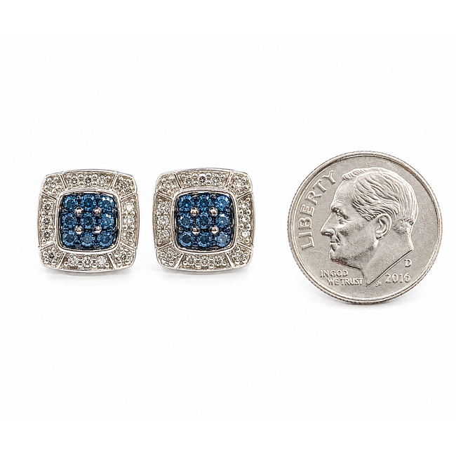 Earrings Stud Cluster .50ctw Round Diamonds 10kw 9mm 2.22g 126070087